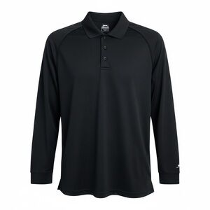 Slazenger Men's size Large Classic Black Long Sleeve Athletic Polo Shirt